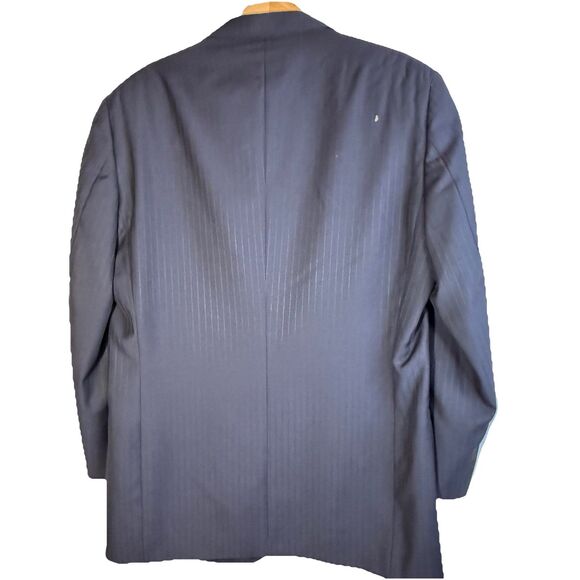 Vintage Gianni Versace Navy Pin Stripe  Wool Blazer Jacket Made in Italy Sz 44 - Picture 10 of 12